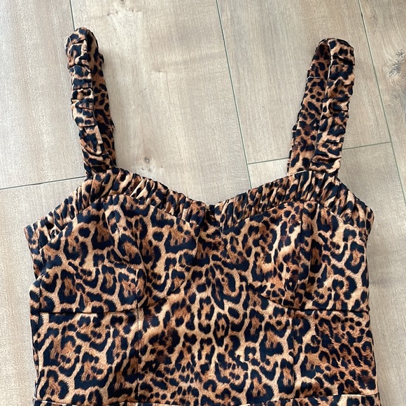 Zara Bodycon Cheetah Leopard Animal Print Mini Dress Sz S - Picture 3 of 7
